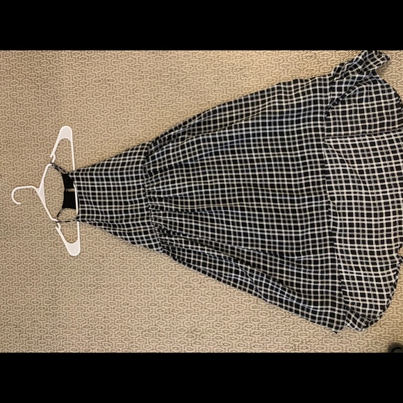 Painted Thread High-Low Checkered Dress - Picture 2 of 4